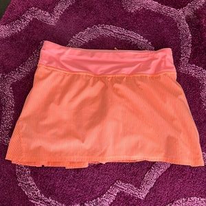 Lululemon coral and lighter coral ruffle back very rare skirt